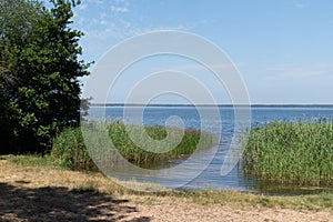 View of natural lake in Lacanau Gironde in France