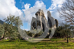 Sul naturale monumento un oliva alberi, 