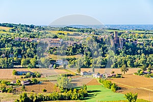 View at the nature near Castell Arquato in Italy photo