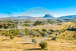 View at the nature near Dolmens Site in Antequra, Spain