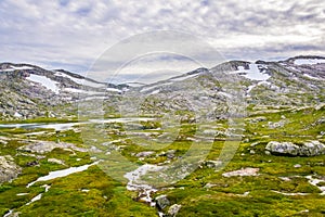 view of nature near Finse along the most scenical railway track in norway between Oslo and Bergen...IMAGE