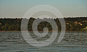 View on nature on other side of river Danube