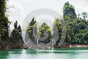 View of Nature at the Ratchaprapha Dam in the south of Thailand, Suratthani Province, Thailand