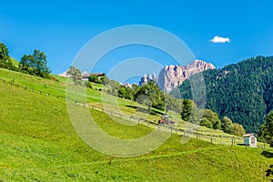 View at the nature from small village Tiers in South Tyrol - Italy