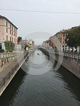 View of the Navigli area in Milan, Italy