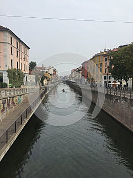 View of the Navigli area in Milan, Italy photo