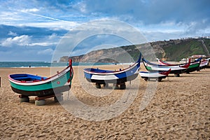 View of Nazare village in Portugal