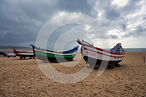 View of Nazare village in Portugal