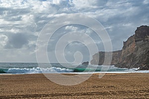 View of Nazare village in Portugal