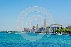 View of the Nazario Sauro waterfront dominated by pinacoteca Corrado Giaquinto in Bari...IMAGE