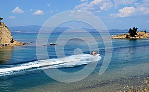 View of Nea Potidea in Kassandra, Chalkidiki peninsula, Greece