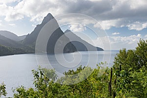 View from near Rachette Point of the St. Lucia Pitons.