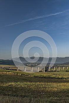 Pohľad na mesto Ružomberok s diaľničným mostom