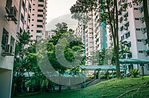 View of neighbourhood compound in a residential housing apartment in Bukit Panjang.