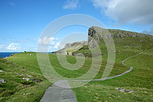 View of Neist Point and rocky ocean coastline