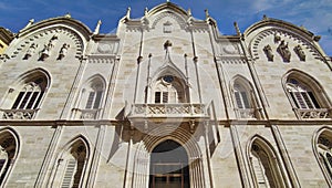 Neo-Gothic facade of La Milagrosa church in Valencia photo