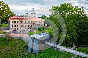 View of neogothic castle in Sigulda. Latvia photo