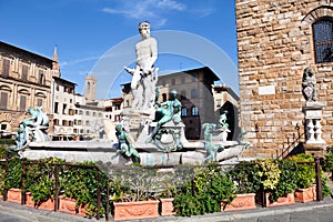 View of Neptun fontain near Palace Vecchio photo