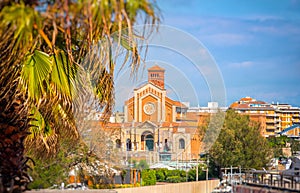 Nettuno town province Rome Santa Maria Goretti church background Lazio region - Italy landmark photo