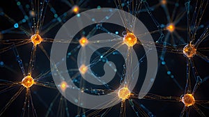 A neural network represented as a glowing web of interconnected nodes