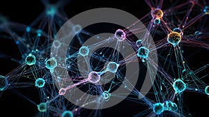 Neural network visualized as an interconnected web of glowing points