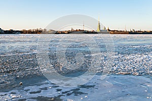 view of Neva river and Peter and Paul Fortress