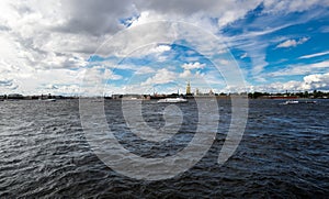 View of Neva river and the Peter and Paul fortress, Saint Petersburg