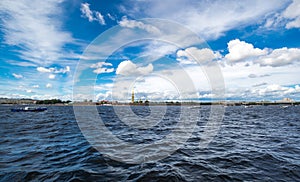 View of Neva river and the Peter and Paul fortress, Saint Petersburg