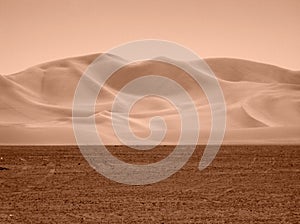 View of the Nevada Desert in sepia tone