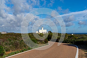 view of the new Capo Ferro Lighthouse in Sardinia