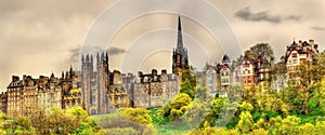 View of New College from Princes Street Gardens