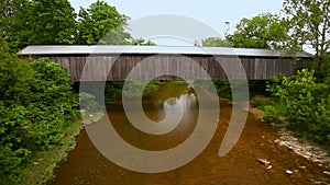 View of New Hope Covered Bridge in Ohio, United States