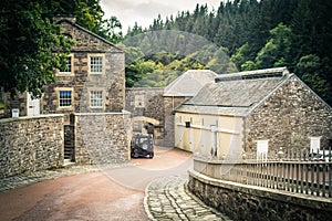View of New Lanark Heritage Site, Lanarkshire in Scotland, United Kingdom.