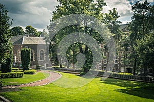 View of New Lanark Heritage Site, Lanarkshire in Scotland, United Kingdom photo