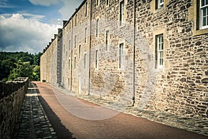 View of New Lanark Heritage Site, Lanarkshire in Scotland, United Kingdom photo