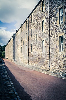 View of New Lanark Heritage Site, Lanarkshire in Scotland, United Kingdom photo