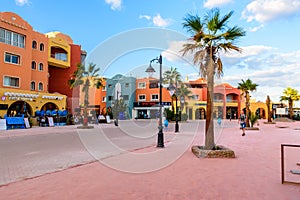 View on New Marina boulevard in Hurghada city