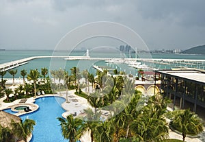 View of new marina complex, Sanya