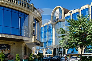 View of new modern buildings on Beregovaya street from the embankment of Rostov-on-Don