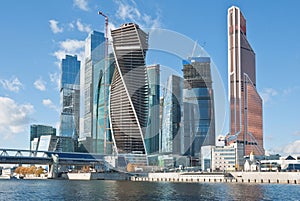 View on new Moscow City buildings