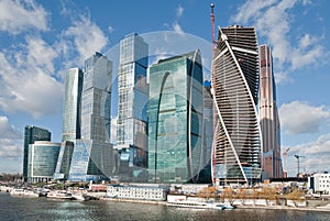 View on new Moscow City buildings