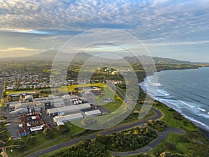 View of New Plymouth and Mt Taranaki from Paritutu Rock photo