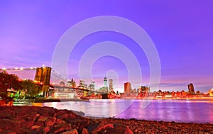 View of New York City at dusk