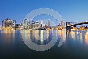 View of New York City Manhattan midtown at dusk