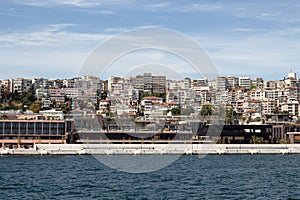 View of newly developed port and Beyoglu district in Istanbul.