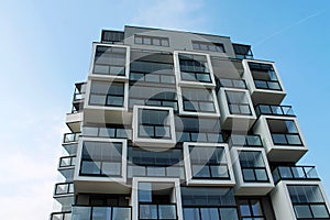 View of newly modern built block of flats