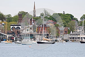 A view from the Newport Harbor, a popular RhodeI Island town