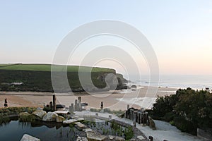 View of Newquay beach. Cornwall, UK