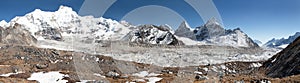 View of Ngozumba glacier - way to Cho Oyu base camp