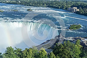 View of Niagara Falls horseshoe from above